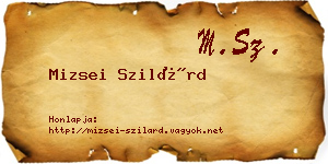 Mizsei Szilárd névjegykártya