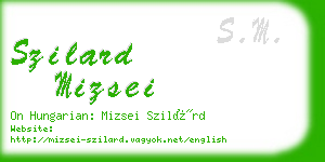 szilard mizsei business card